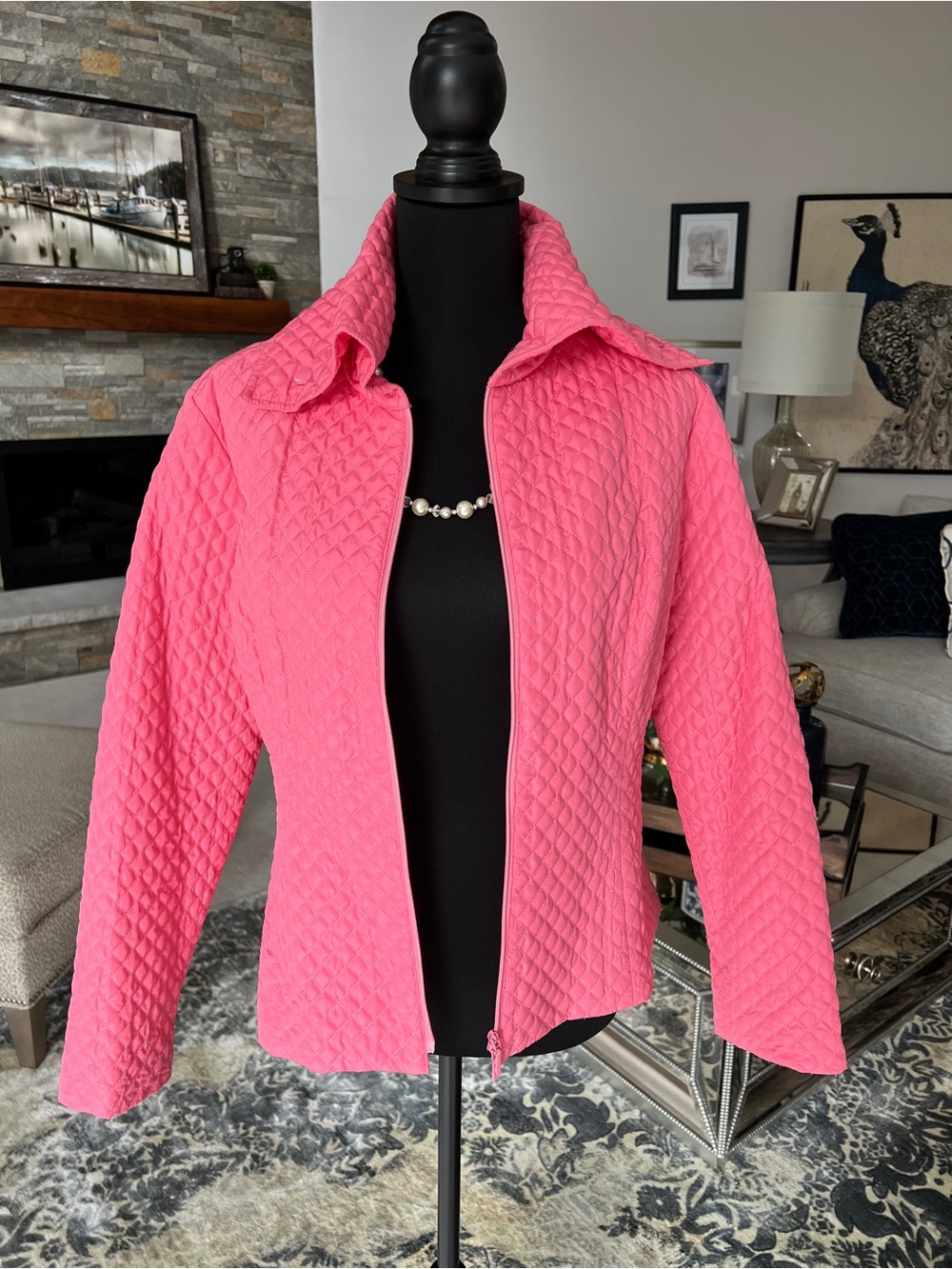 Samuel Dong Quilted Hot Pink Lightweight Jacket